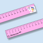 Kawaii Pink Bujo Ruler Decal Sticker Adhesive with Unicorn for Bullet Journal Arts and Crafts Drawing Sewing Cutting Desk