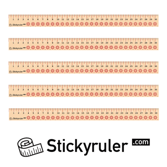 Arts & Crafts 5 Rulers Decals Sticker Set 30cm for Drawing Sewing Cutting Desk with Floral/Flower Pattern